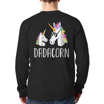 Dadacorn Unicorn Dad And Baby Fathers Day V4 Back Print Long Sleeve T-shirt | Mazezy