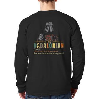 The Dadalorian Like A Dad Just Way Cooler Fitted V-Neck Back Print Long Sleeve T-shirt | Mazezy