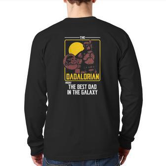 The Dadalorian Definition Best Dad In The Galaxy Back Print Long Sleeve T-shirt | Mazezy
