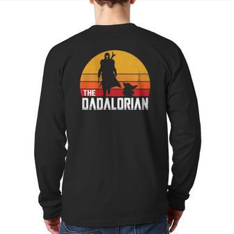 The Dadalorian Father's Day Retro Vintage Father's Day Back Print Long Sleeve T-shirt | Mazezy