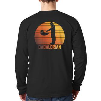 Dadalorian Fathers Day Back Print Long Sleeve T-shirt | Mazezy