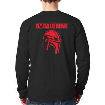 The Dadalorian Father's Day Vintage Mens Tee Back Print Long Sleeve T-shirt | Mazezy