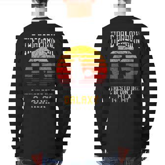 The Dadalorian Retro Sunset Best Dad In The Galaxy Back Print Long Sleeve T-shirt | Mazezy