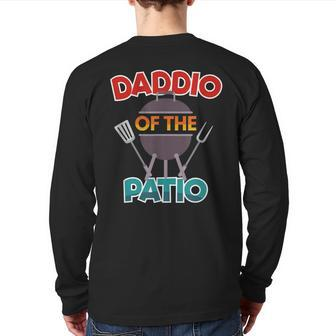 Daddio Of The Patio Home Grilling Dad Bbq Lover Mens Back Print Long Sleeve T-shirt | Mazezy