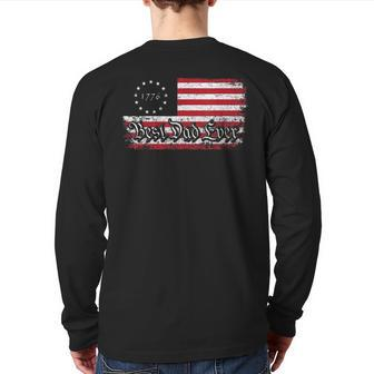 For Daddy 1776 Usa Flag Best Dad Ever American Back Print Long Sleeve T-shirt | Mazezy