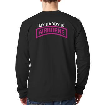 My Daddy Is A Army Airborne Paratrooper 20173 Ver2 Back Print Long Sleeve T-shirt | Mazezy
