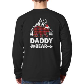 Daddy Bear Red Buffalo Plaid Daddy Bear Pajama Back Print Long Sleeve T-shirt | Mazezy