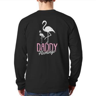 Daddy Flamingo Father's Day Cute Bird Summer Papa Dad-A Pops Back Print Long Sleeve T-shirt | Mazezy DE