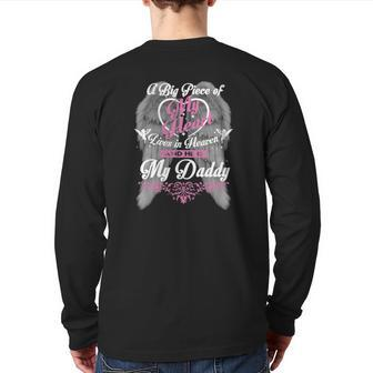 For My Daddy Lives In Heaven My Daddy Guardian Angel Back Print Long Sleeve T-shirt | Mazezy