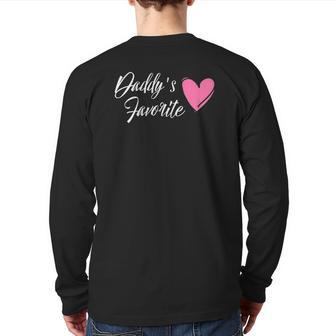 Daddy's Favorite For Daughter Heart Back Print Long Sleeve T-shirt | Mazezy
