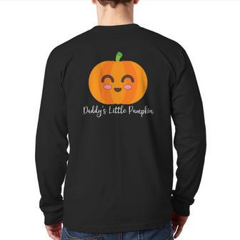 Daddy's Little Pumpkin Cute Halloween Autumn Seasonal Back Print Long Sleeve T-shirt | Mazezy