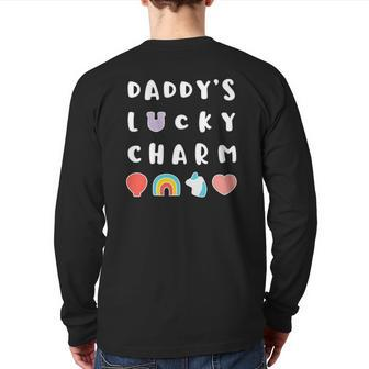 Daddy's Lucky Charm Saint Patrick's Day Marshmallow Back Print Long Sleeve T-shirt | Mazezy