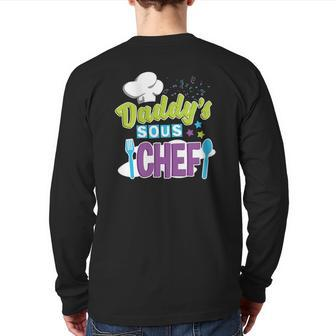 Daddy's Sous Chef Kid's Cooking Back Print Long Sleeve T-shirt | Mazezy