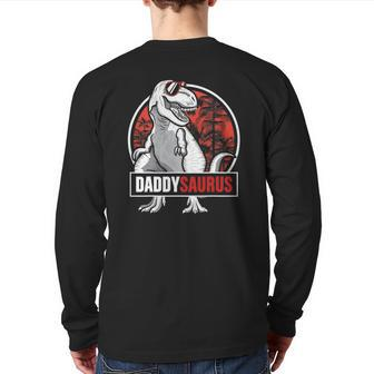 Daddysaurus Father's Day rex Daddy Saurus Men Back Print Long Sleeve T-shirt | Mazezy CA