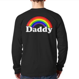 Damn Daddy Gay Pride Parade Daddy Masc Man Lgbtq Dad Back Print Long Sleeve T-shirt | Mazezy