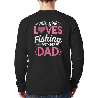 Daughter Fishing Dad Daughter Matching Fishing Back Print Long Sleeve T-shirt | Mazezy