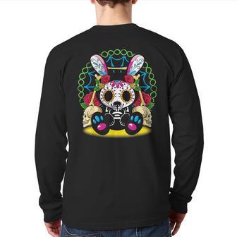 Day Of The Dead Dia De Los Muertos Bunny Sugar Skull Back Print Long Sleeve T-shirt - Monsterry DE