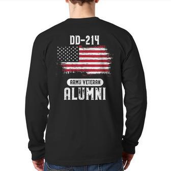 Dd214 Alumni Us Army Veteran Dd214 American Flag Back Print Long Sleeve T-shirt | Mazezy