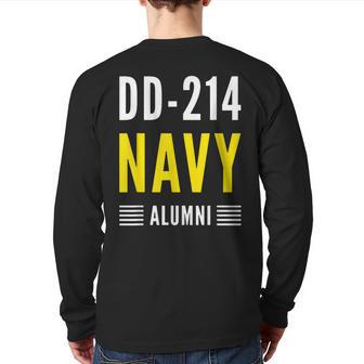 Dd214 Navy Alumni Veteran Day Retired Vintage Military Back Print Long Sleeve T-shirt | Mazezy