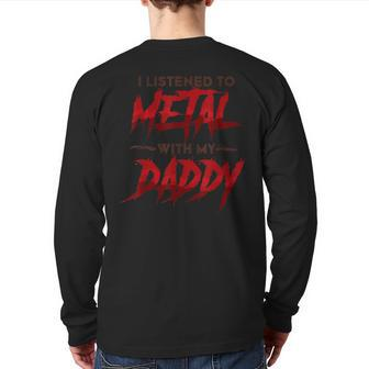 Death Metal Dad Daddy Metal Music Back Print Long Sleeve T-shirt | Mazezy