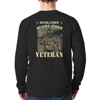 Desert Storm Veteran Pride Us Army Veteran Flag Back Print Long Sleeve T-shirt | Mazezy