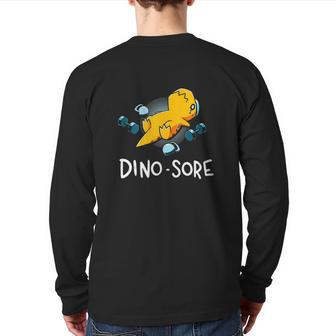 Dino Sore Dinosaur Workout Gym Fitness Lifting Tank Top Back Print Long Sleeve T-shirt | Mazezy