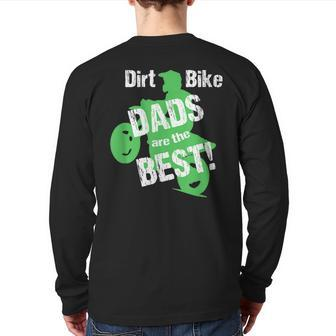 Dirt Bike Dad Fathers Day For Men Graphic Motocross Back Print Long Sleeve T-shirt | Mazezy CA