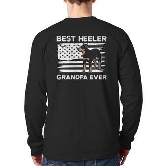 From Dog American Flag Heeler Grandpa Australian Cattle Dog Back Print Long Sleeve T-shirt | Mazezy