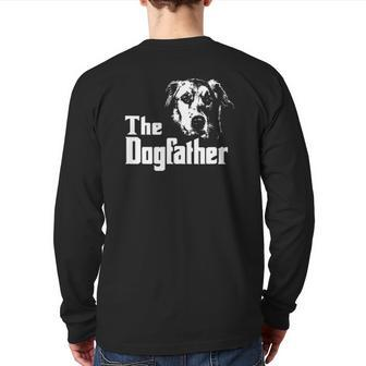 Dog Dad Dogfather Quote Back Print Long Sleeve T-shirt | Mazezy
