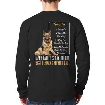 Dog Dad Happy Fathers Day To The Best German Shepherd Dad Back Print Long Sleeve T-shirt | Mazezy CA