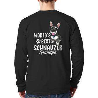 Dog Lover Best Schnauzer Grandpa Back Print Long Sleeve T-shirt | Mazezy