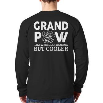 Dog Paw Dog Face Cool Grandpa Loves Rottweiler Dog Back Print Long Sleeve T-shirt - Monsterry AU
