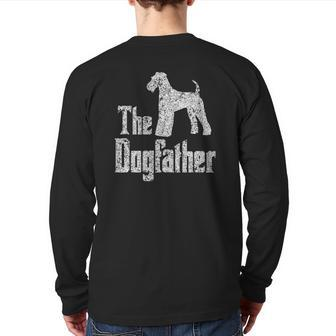 The Dogfather Airedale Terrier Silhouette Dog Back Print Long Sleeve T-shirt | Mazezy