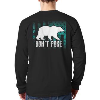 Don't Poke Bear Cute Superhero Bear Usa Back Print Long Sleeve T-shirt - Monsterry UK