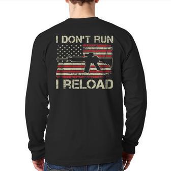 I Don't Run I Reload Ar15 Vintage Usa Flag Gun Back Print Long Sleeve T-shirt - Monsterry CA