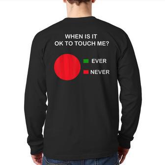 Don't Touch Me Never Touch Me Circle Graph Introvert Back Print Long Sleeve T-shirt - Monsterry