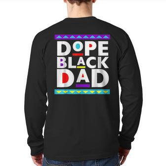 Dope Black Dad Junenth 1865 African American Father Men Back Print Long Sleeve T-shirt | Mazezy UK