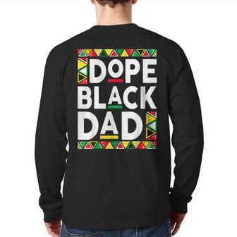 Dope Black Dad Junenth African Fathers Back Print Long Sleeve T-shirt | Mazezy