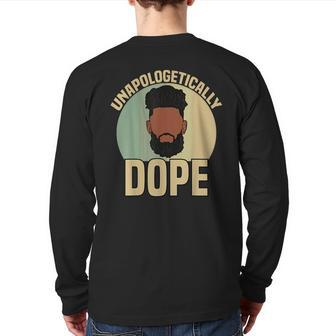 Dope Black Dad Junnth Menalin African Father's Day Back Print Long Sleeve T-shirt | Mazezy