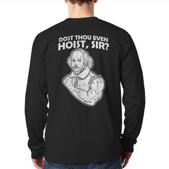 Dost Thou Even Hoist Sir Weight-Lifting Gym Muscle Back Print Long Sleeve T-shirt | Mazezy