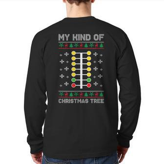 Drag Racing My Kind Of Christmas Tree Drag Racer Xmas Back Print Long Sleeve T-shirt - Monsterry DE
