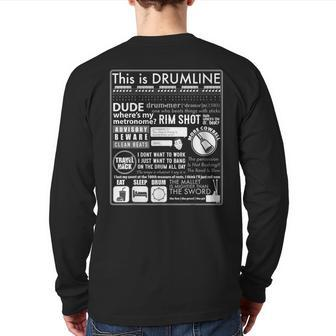 This Is Drumline Drum Line Sayings & Memes Back Print Long Sleeve T-shirt - Monsterry DE