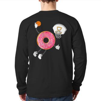 Dunking Donut Hole Food Champ Back Print Long Sleeve T-shirt - Monsterry UK