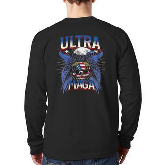 Eagle Holding Usa Flag Ultra Maga 2022 Great Maga King Back Print Long Sleeve T-shirt | Mazezy
