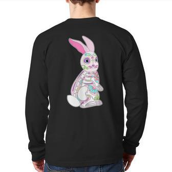 Easter Bunny Sugar Skull Dia De Los Muertos Rabbit T Back Print Long Sleeve T-shirt - Monsterry UK