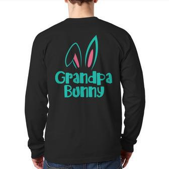 Easter Grandpa Bunny Back Print Long Sleeve T-shirt | Mazezy