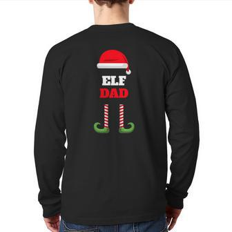 Elf Dad Dad Stocking Stuffer Family Christmas Elf Back Print Long Sleeve T-shirt | Mazezy