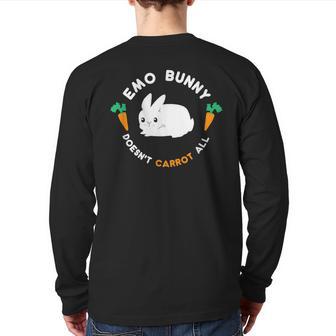 Emo Bunny Doesn't Carrot All Cute Easter Back Print Long Sleeve T-shirt - Monsterry UK