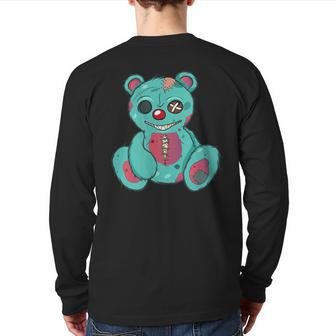 Evil Scary Teddy Bear Back Print Long Sleeve T-shirt - Monsterry AU