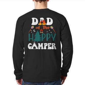Family Camping Trip Dad Of The Happy Camper Back Print Long Sleeve T-shirt | Mazezy